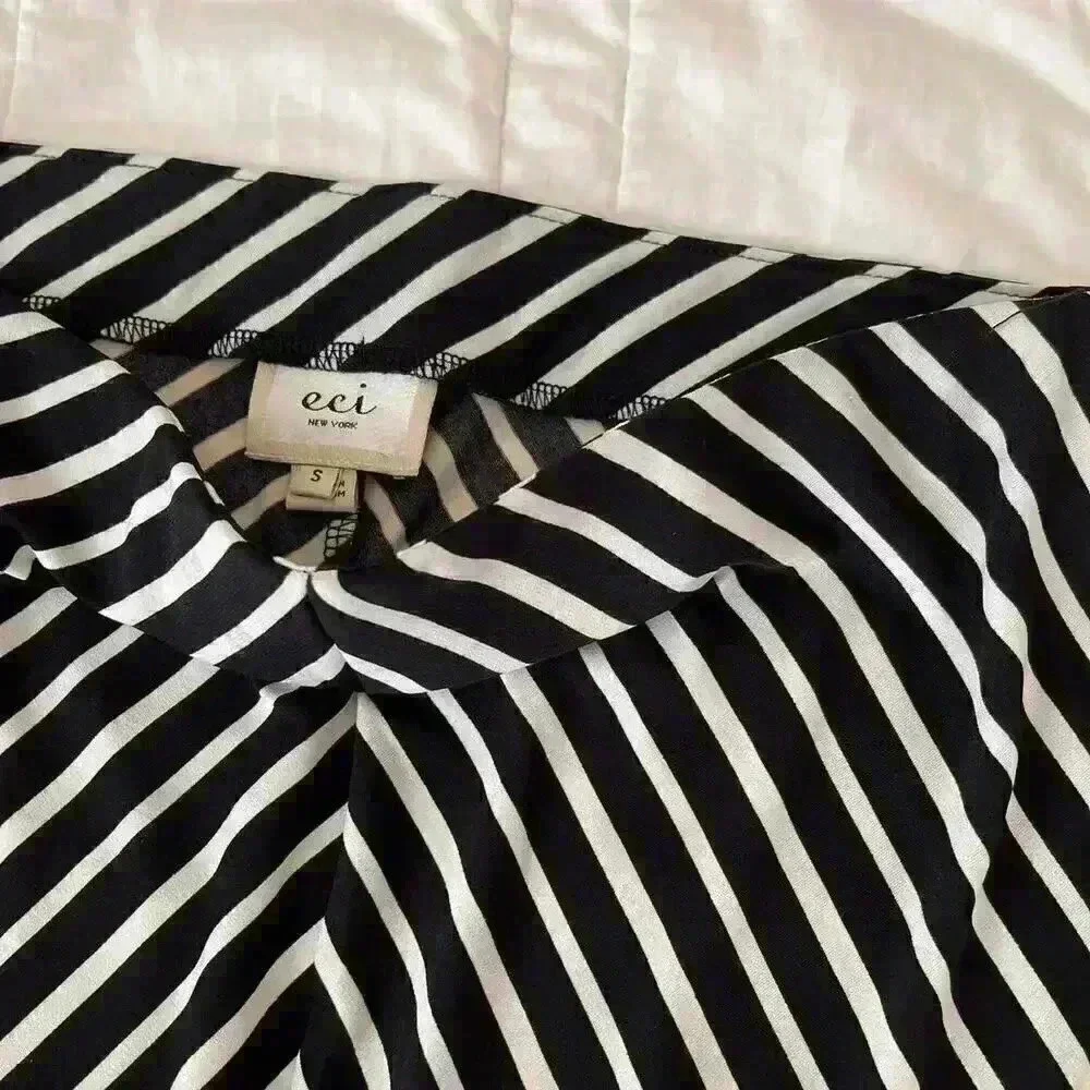 y2k‎ whimsigoth black and white striped maxi skirt women’s small gothic autumn